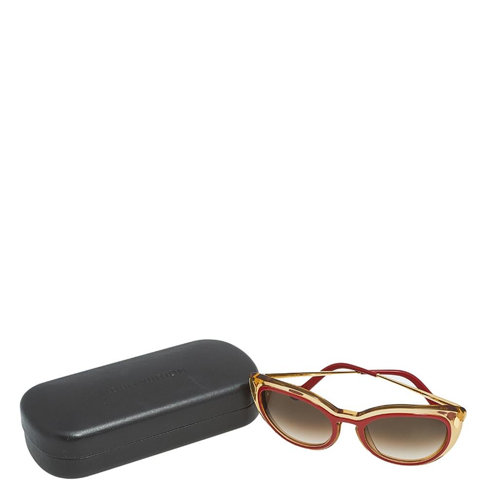Women's Louis Vuitton Red/ Brown Gradient Willow Cat-Eye Sunglasses