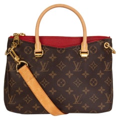 LOUIS VUITTON rot & braun Monogramm Canvas PALLAS BB Crossbody Bag