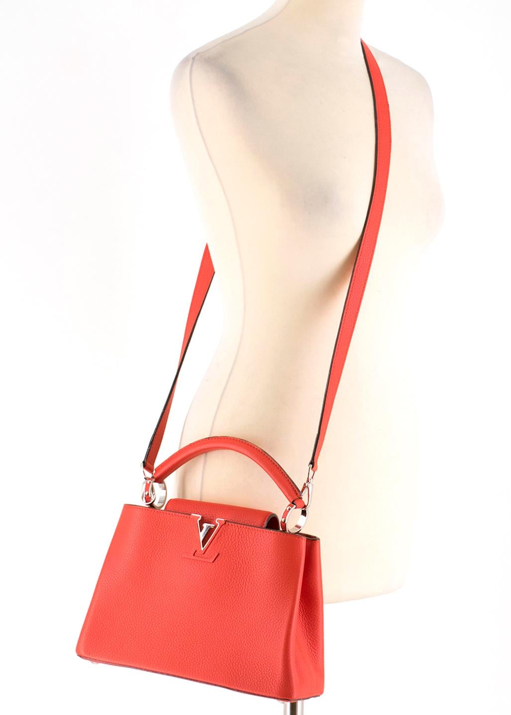 Louis Vuitton Red Capucines BB Shoulder Bag For Sale 3