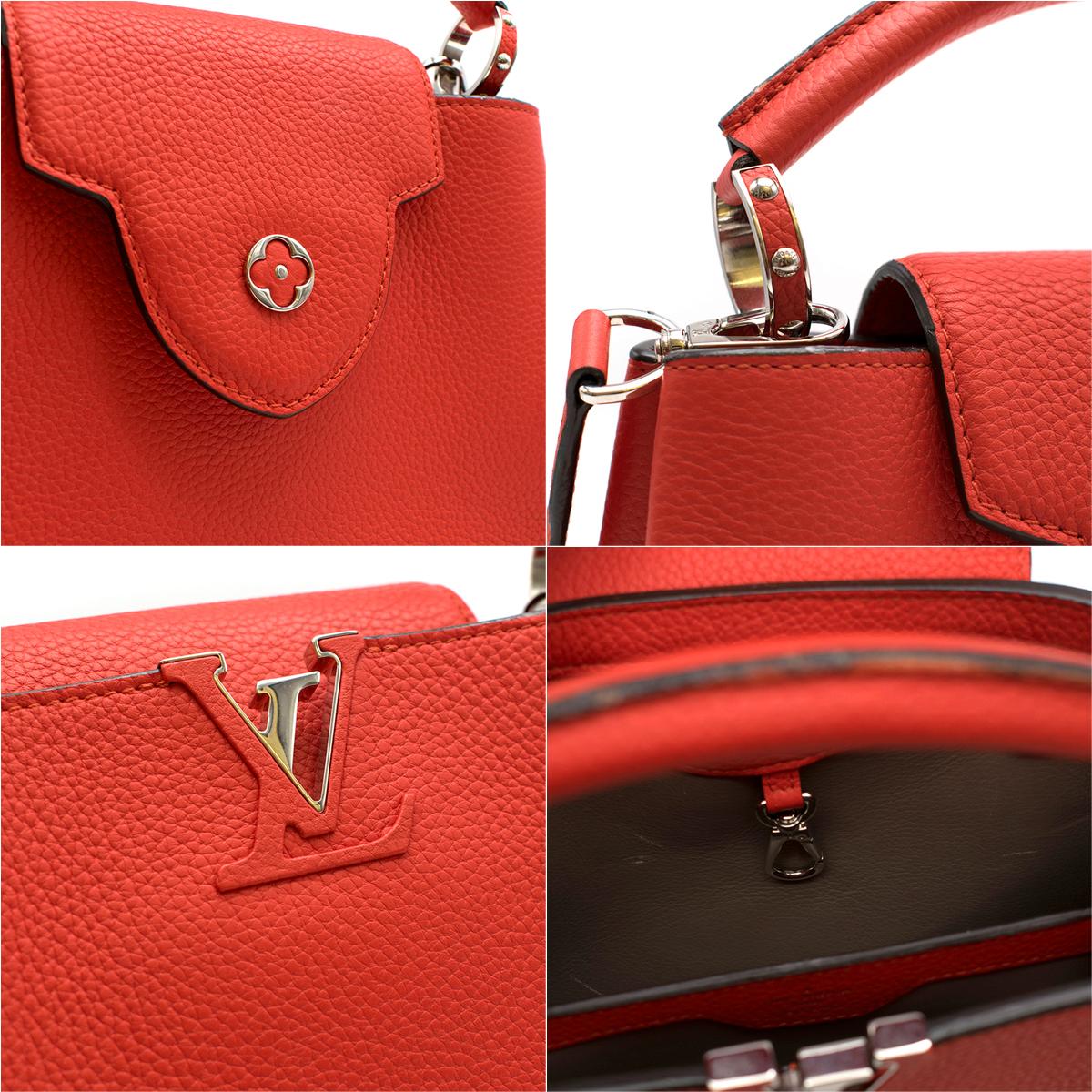Louis Vuitton Red Capucines BB Shoulder Bag For Sale 4