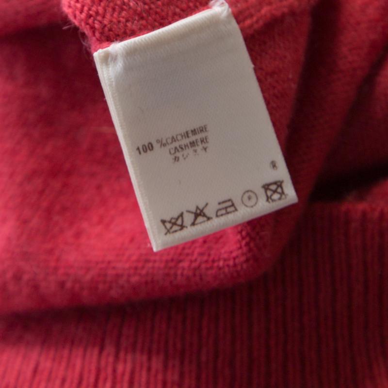 Louis Vuitton Red Cashmere Embellished Pocket Sweater M 1