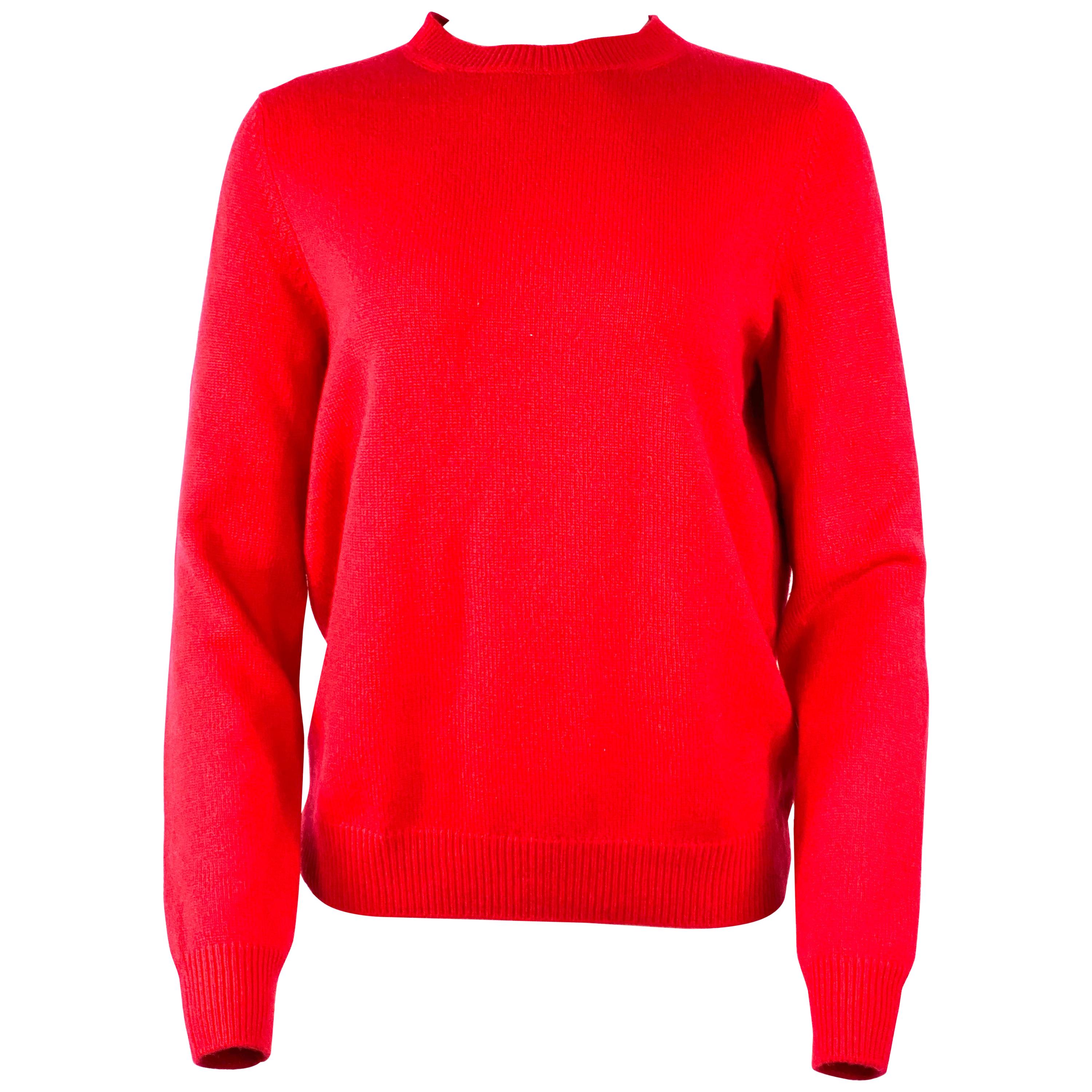 Louis Vuitton Red Cashmere Pullover Sweater Size S