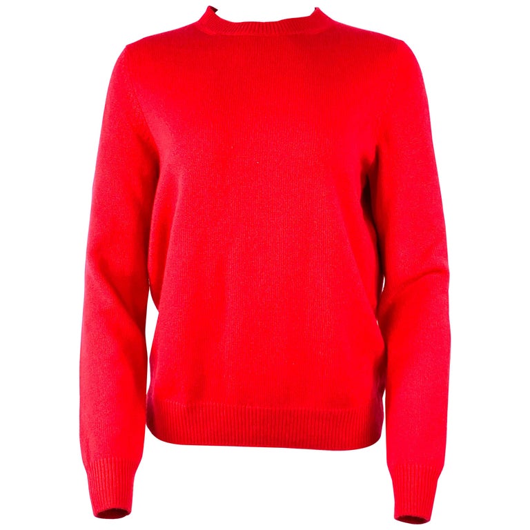 Louis Vuitton Red Cashmere Pullover Sweater Size S