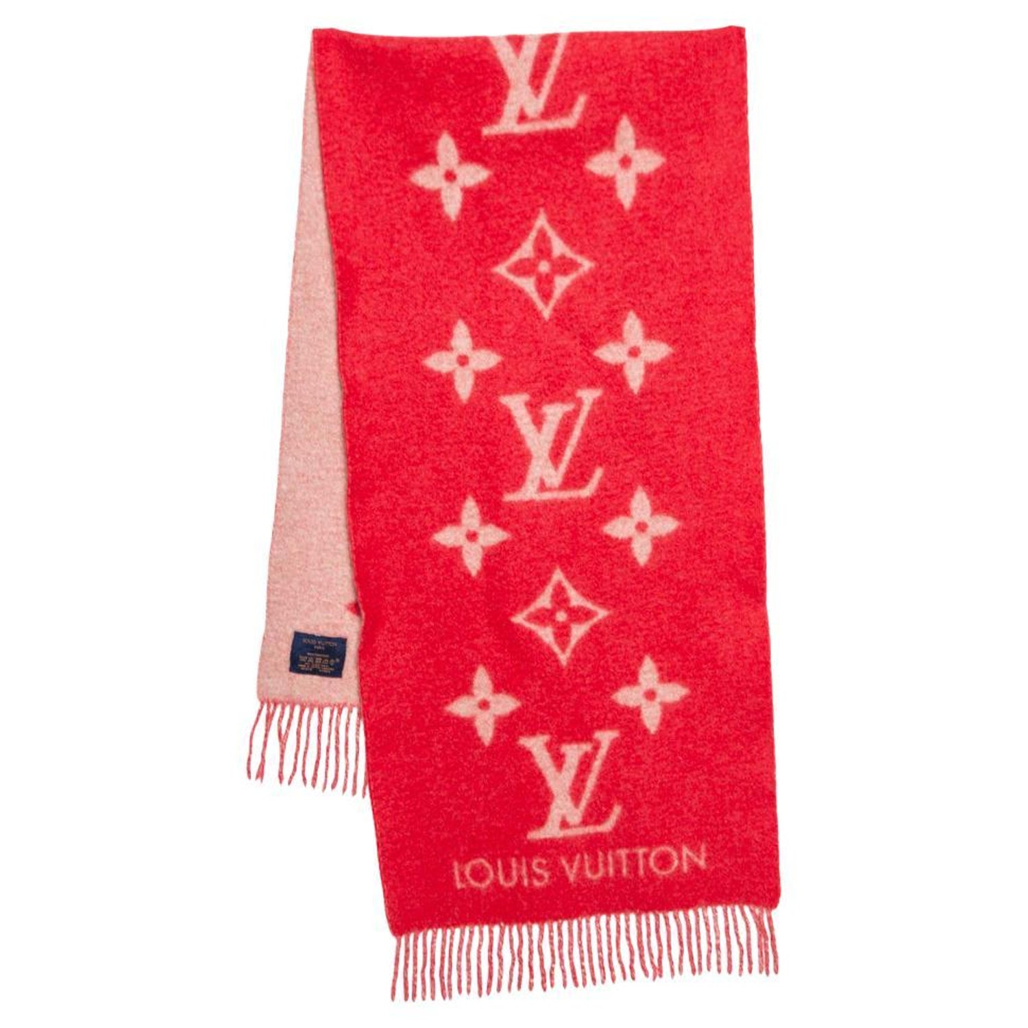 New Vuitton Logomania Burgundy Scarf For Sale at 1stDibs