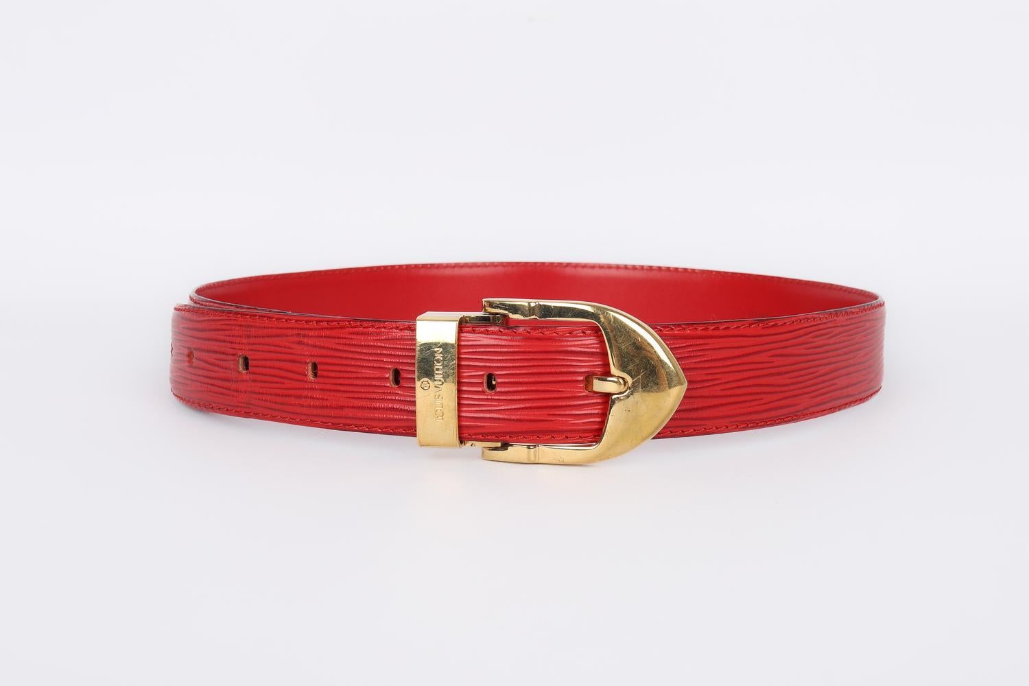 Women's Louis Vuitton Red Cob Leather Belt For Sale
