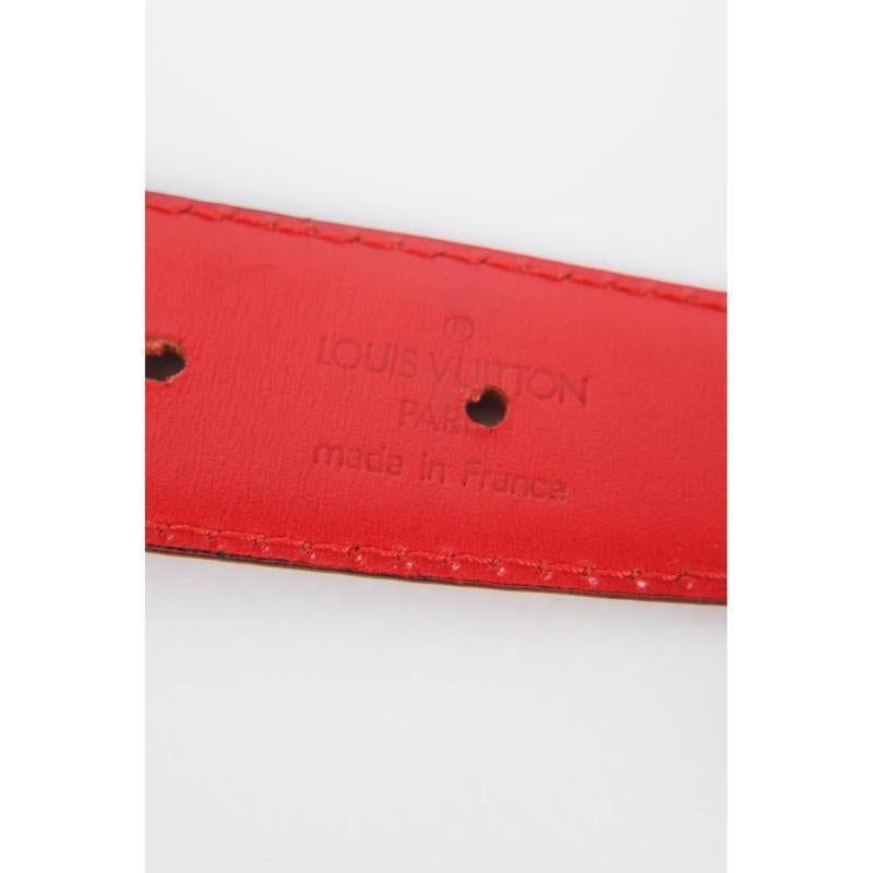 Louis Vuitton Red Cob Leather Belt For Sale 4