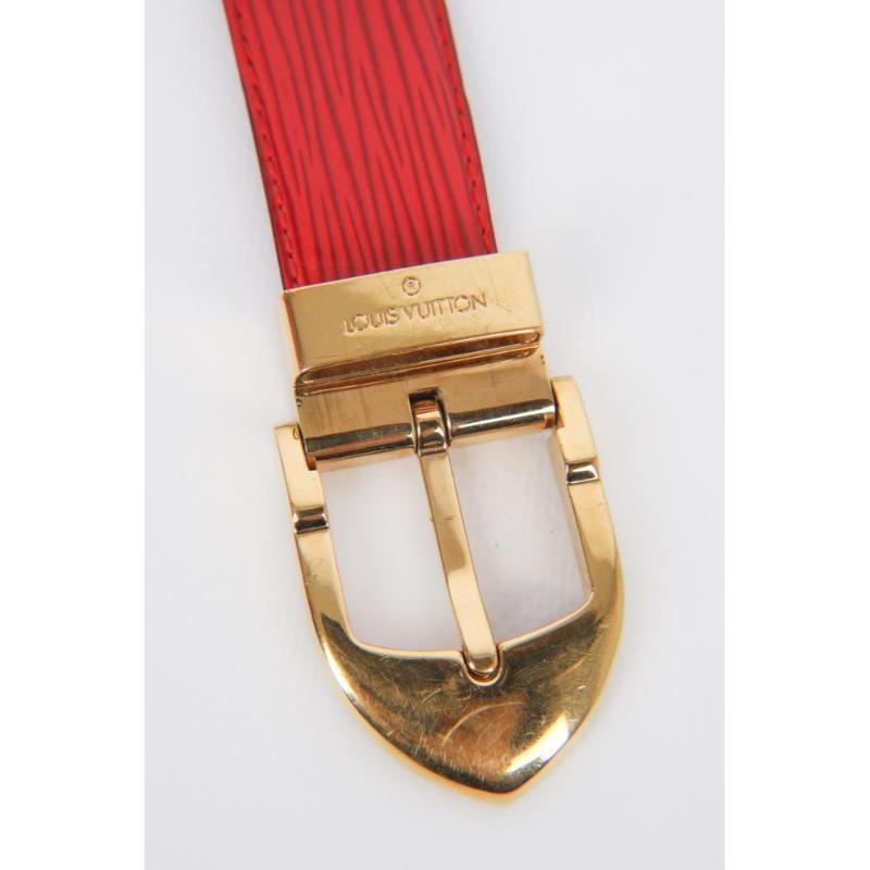Louis Vuitton Red Cob Leather Belt For Sale 5