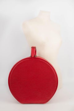 Louis Vuitton Red Cob Leather Hat Box, 1996