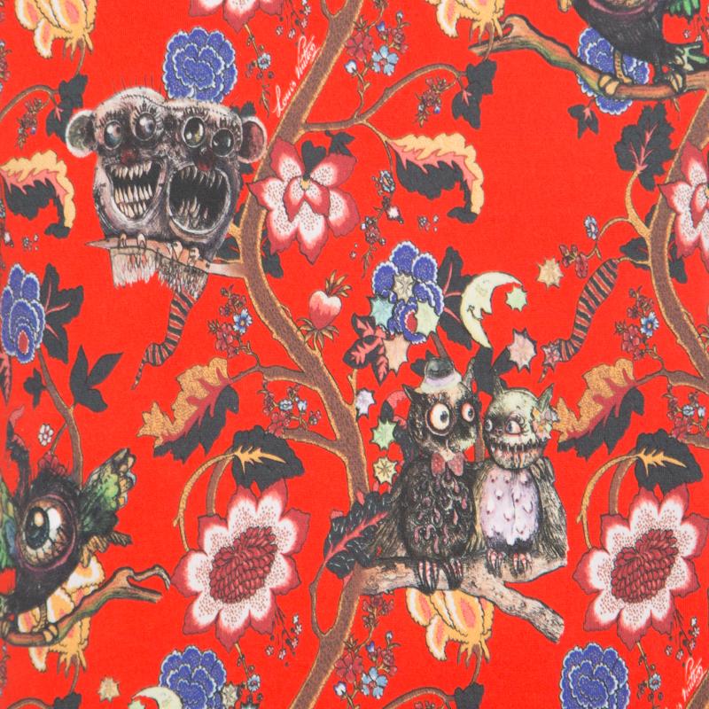 Louis Vuitton Red Demonic Owl Printed Cotton T-Shirt M 2