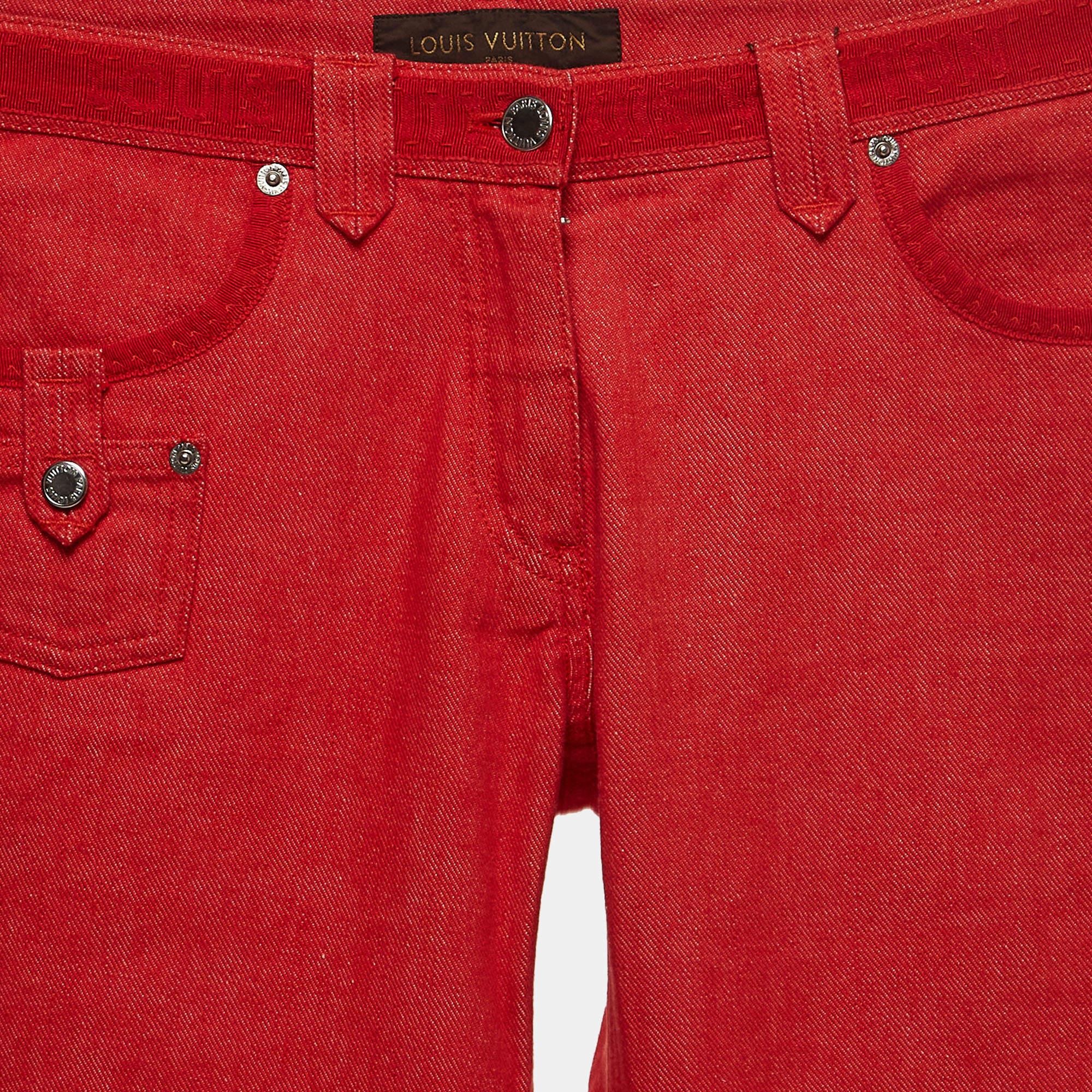 Women's Louis Vuitton Red Denim Jeans S Waist 30
