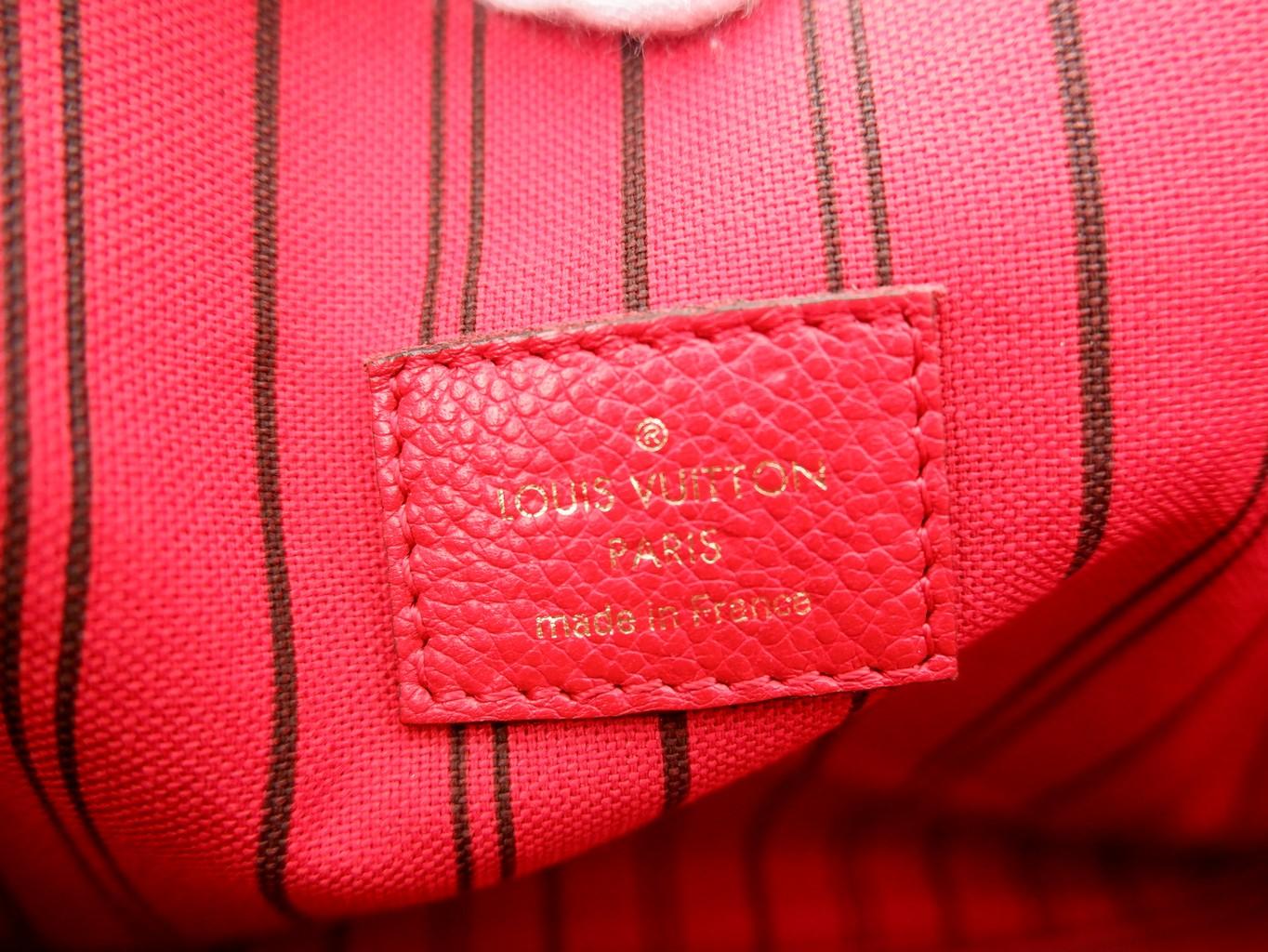 Louis Vuitton Red Empreinte Canvas Leather Pochette Metis Bag In Good Condition For Sale In Irvine, CA