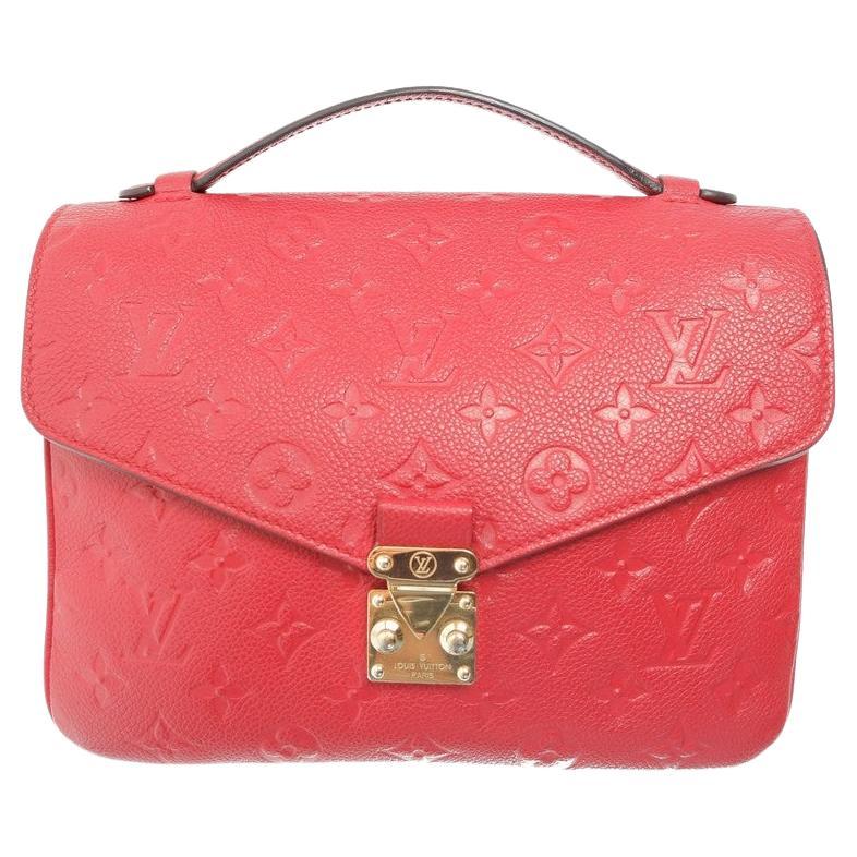 Louis Vuitton Red Empreinte Canvas Leather Pochette Metis Bag
