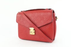 Louis Vuitton Red Empreinte Cerise Leather Monogram Pochette Metis Bag 598lvs615