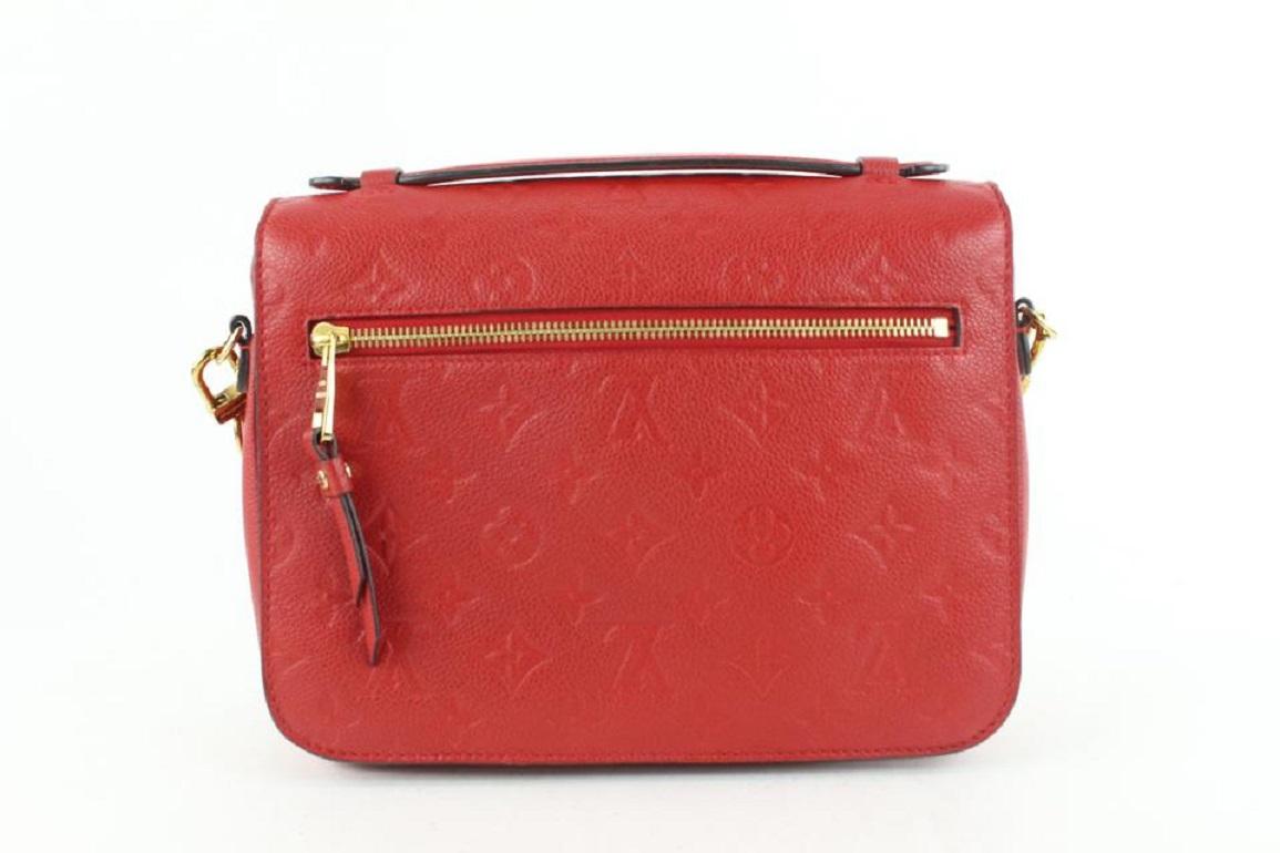 Women's Louis Vuitton Red Empreinte Cerise Leather Monogram Pochette Metis Bag 598lvs615