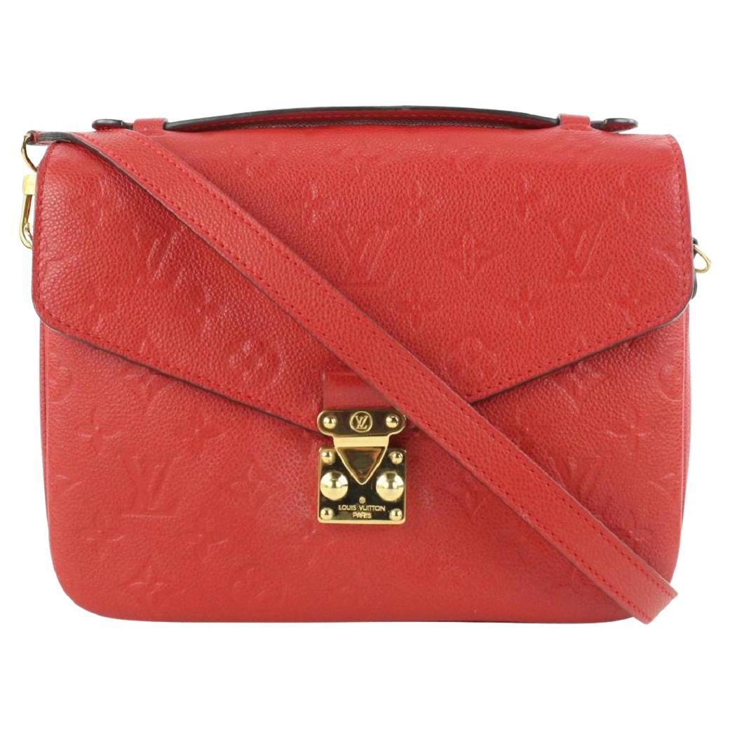 Louis Vuitton Red Empreinte Cerise Leather Monogram Pochette Metis Bag 598lvs615