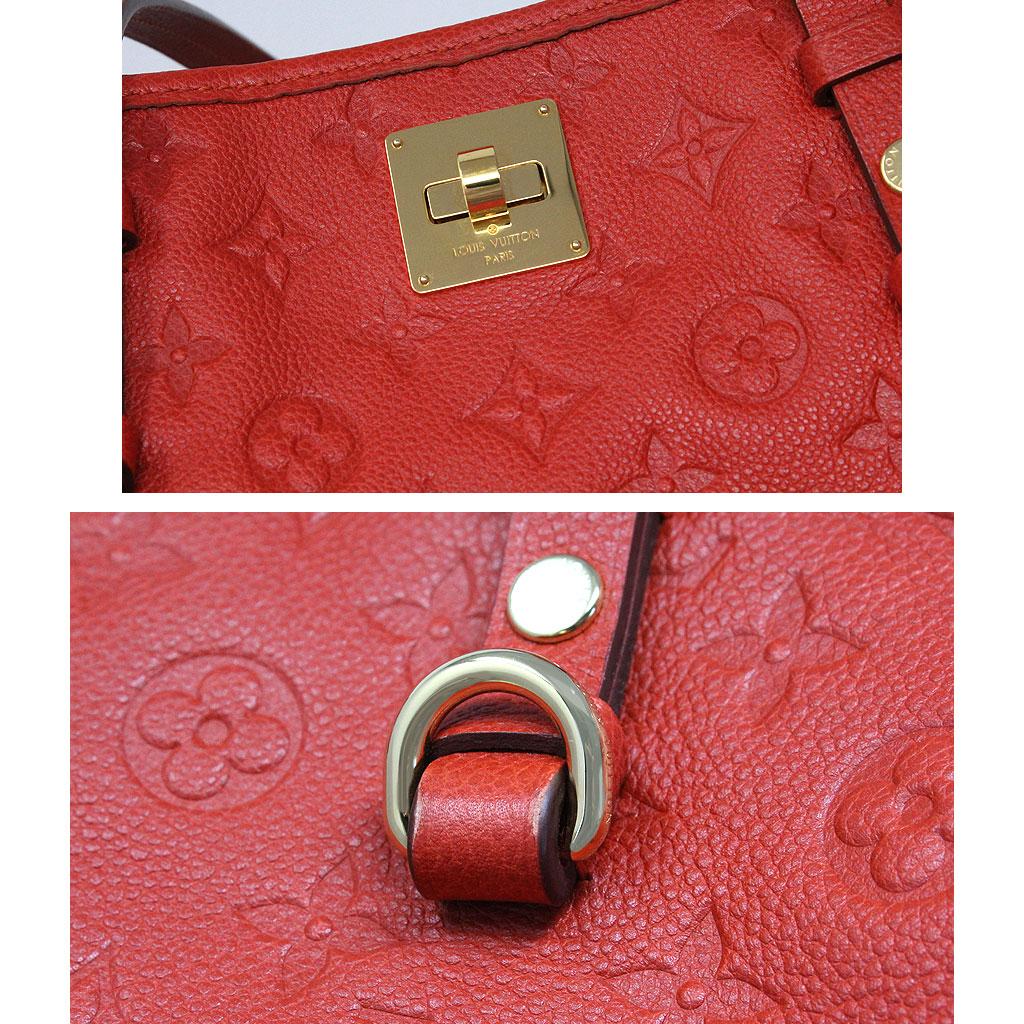 Louis Vuitton Red Empreinte Citadine PM Tote Bag w/ Attached Pochette 2