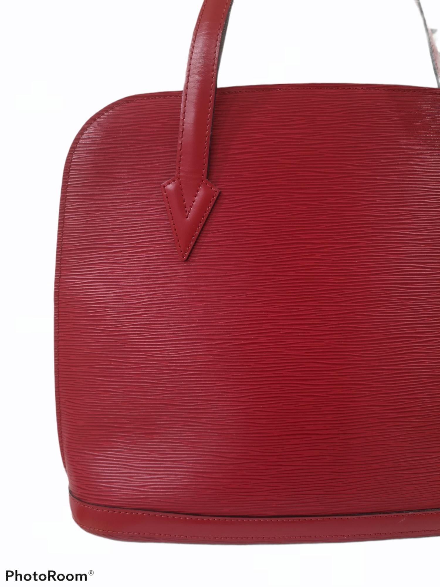 Louis Vuitton red epi alma shoulder shopper bag 1