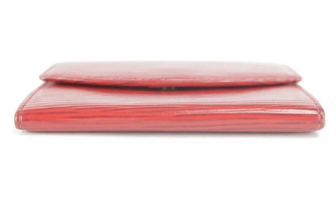 Louis Vuitton Red Epi Card Case Snap Pouch 1lk1210 Wallet For Sale 4