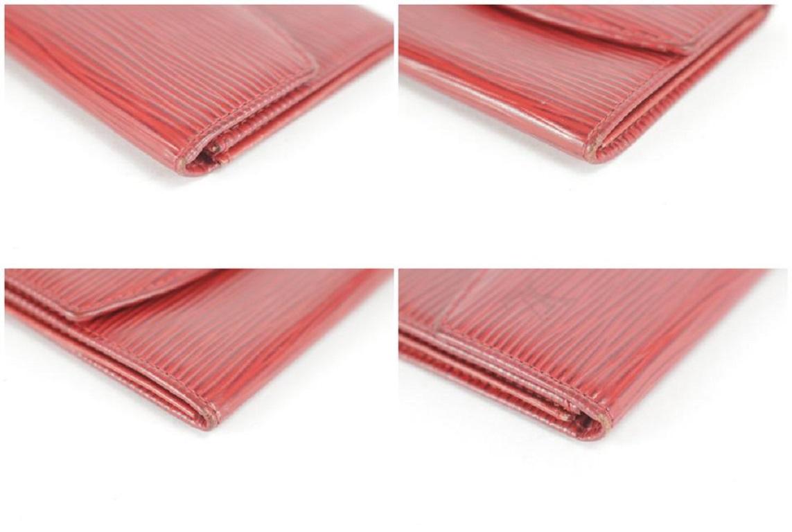 Women's Louis Vuitton Red Epi Card Case Snap Pouch 1lk1210 Wallet For Sale