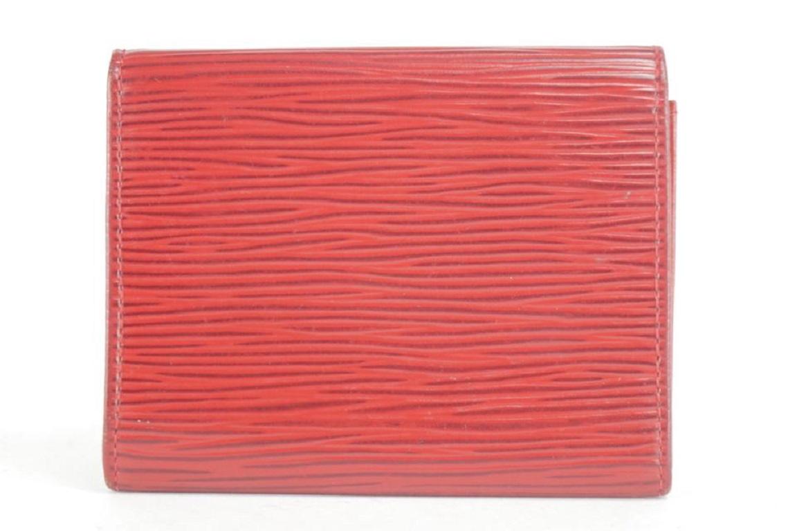 Louis Vuitton Red Epi Card Case Snap Pouch 1lk1210 Wallet For Sale 2