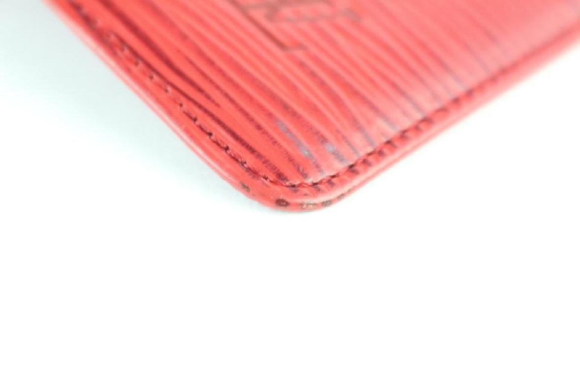 Louis Vuitton Red Epi Card Holder 233771 Wallet For Sale 3