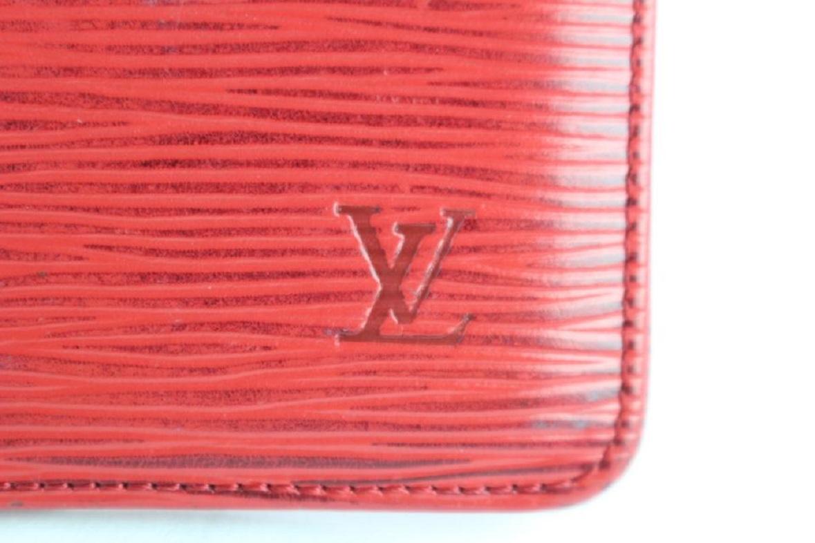 Women's Louis Vuitton Red Epi Card Holder 233771 Wallet For Sale