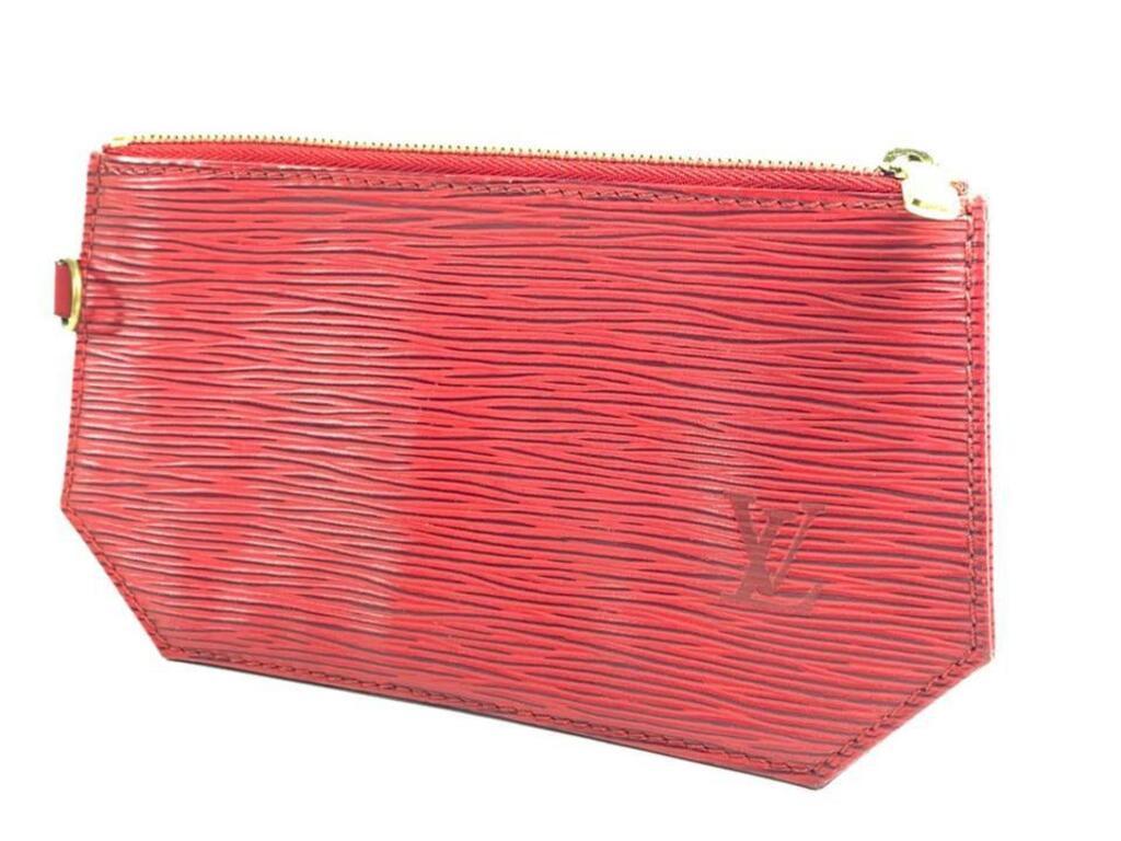 Louis Vuitton Red Epi Geometric Sac Pouch Pochette 857616 For Sale 8