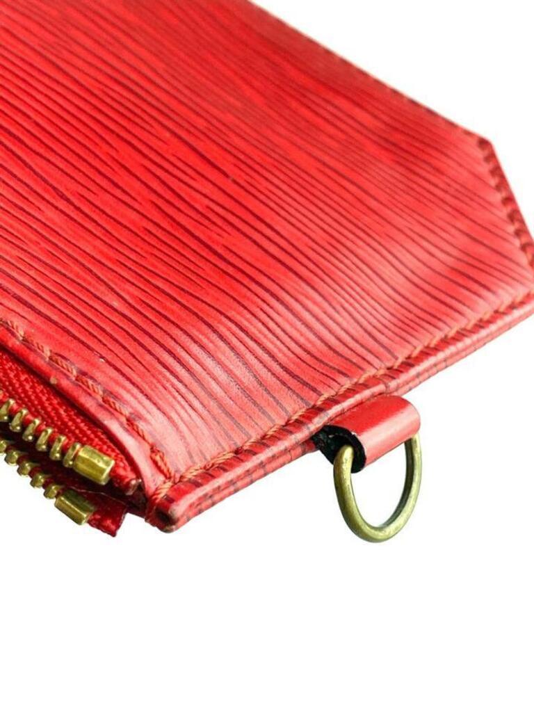 Louis Vuitton Red Epi Geometric Sac Pouch Pochette 857616 in vendita 3