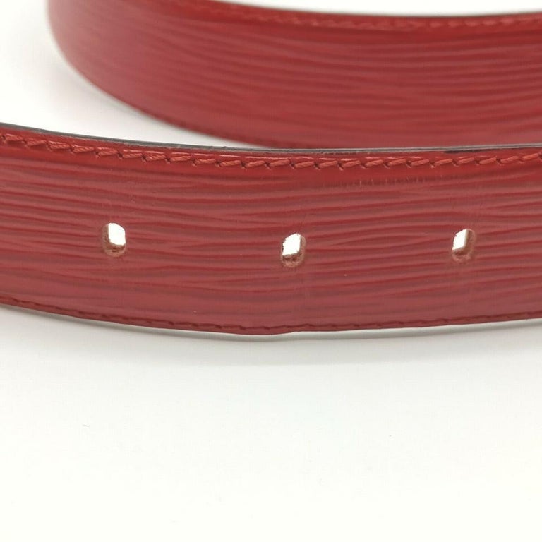 Louis Vuitton Red Epi Lather Ceinture Belt with Gold Buckle 862789 For Sale  at 1stDibs
