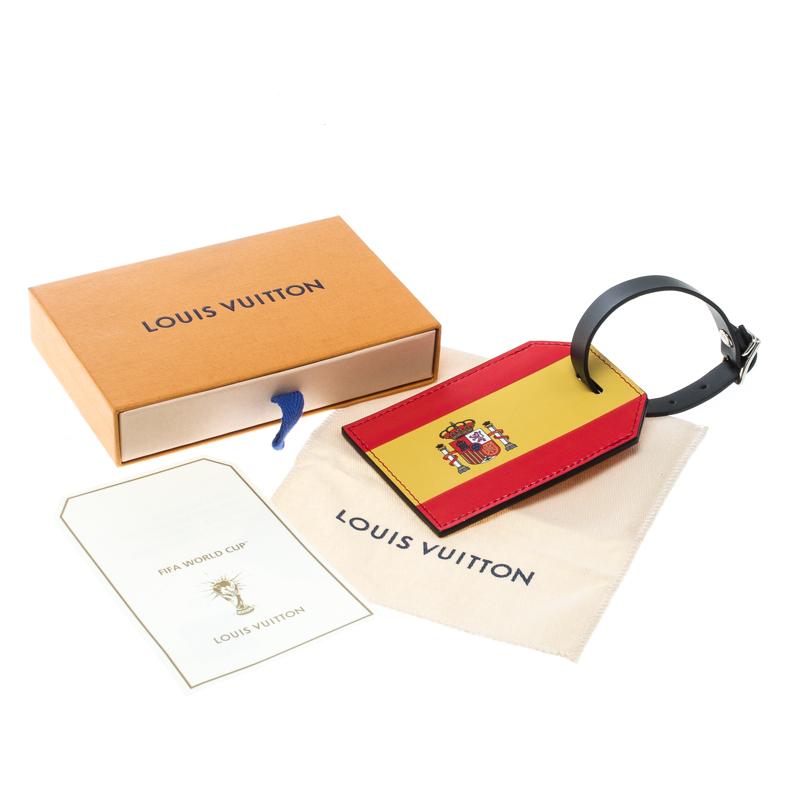 Louis Vuitton Red Epi Leather 2018 Fifa World Cup Spain Flag Luggage Tag In New Condition In Dubai, Al Qouz 2