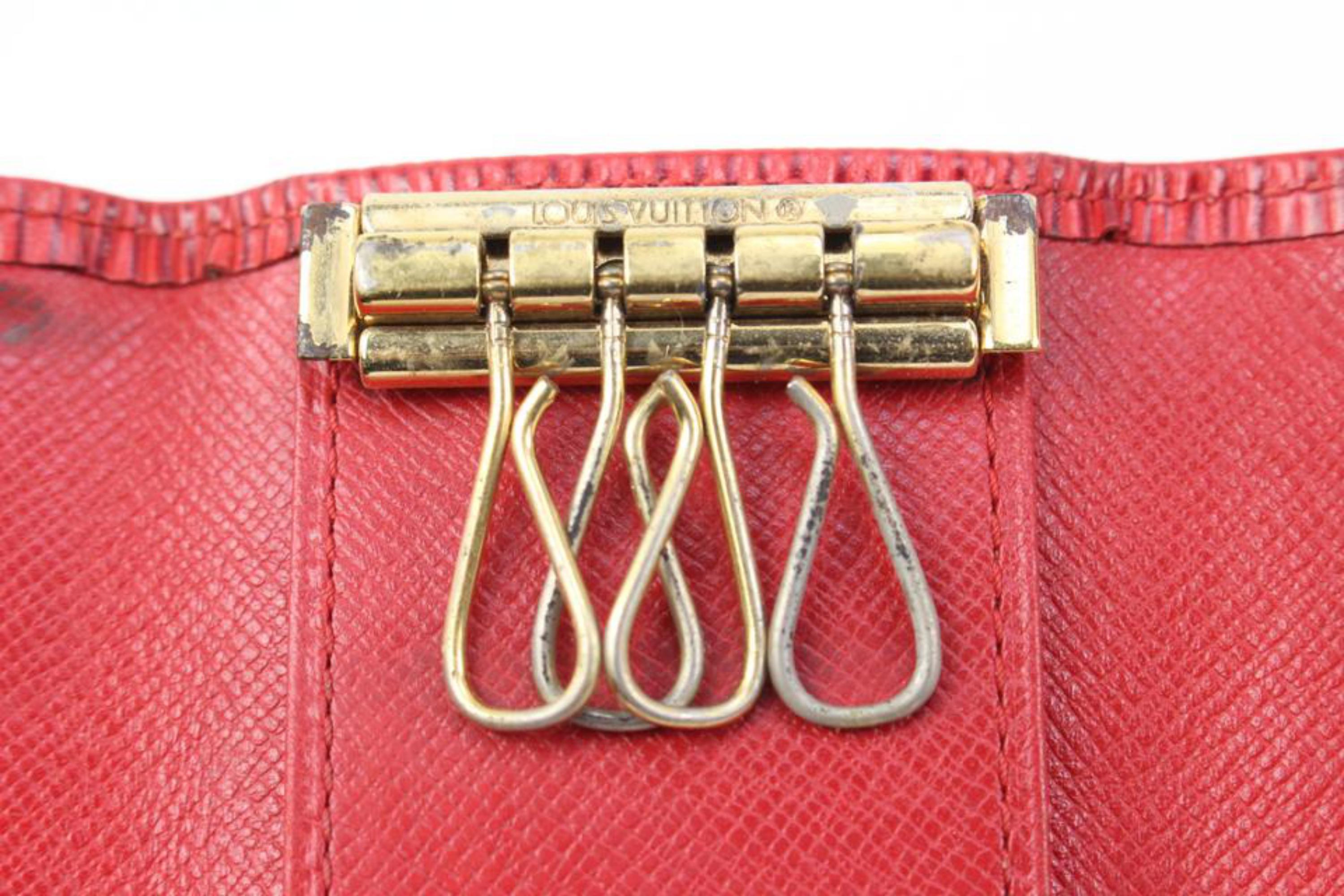 Louis Vuitton Red Epi Leather 4 Key Holder Multicles s330lk29 6