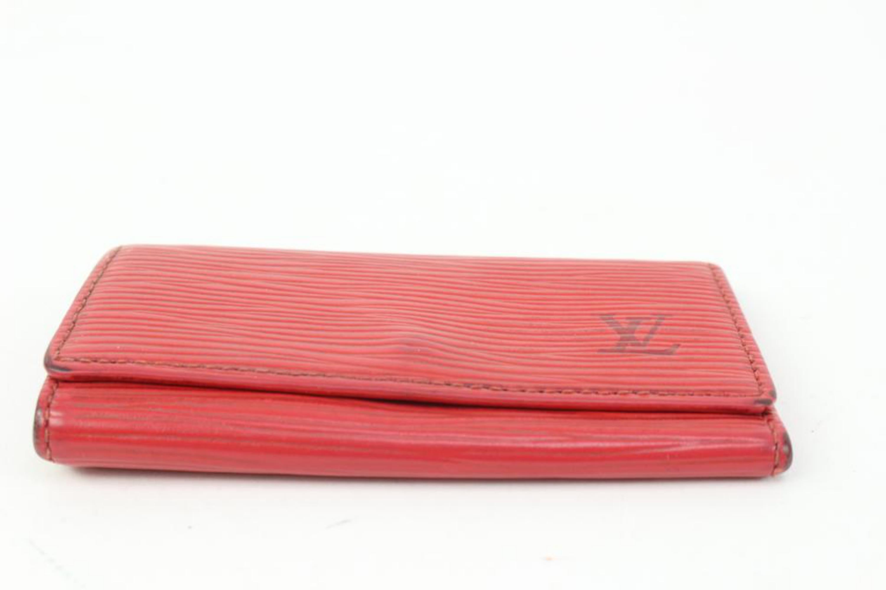Louis Vuitton Red Epi Leather 4 Key Holder Multicles s330lk29 2