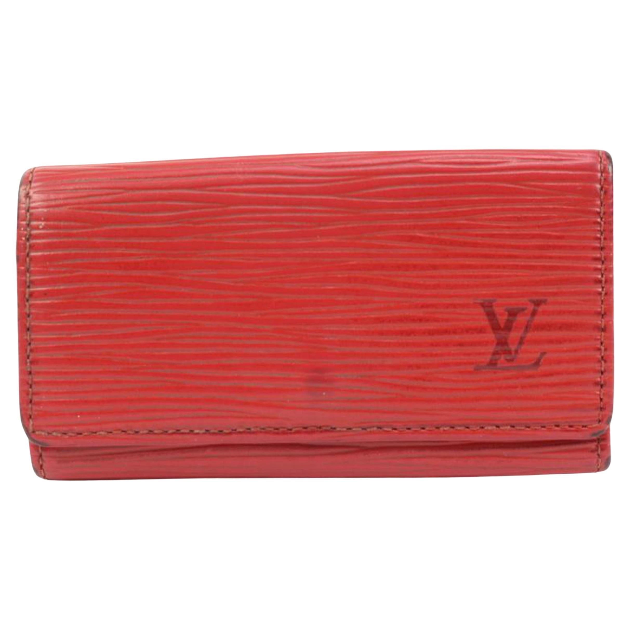 Louis Vuitton Red Epi Leather 4 Key Holder Multicles s330lk29