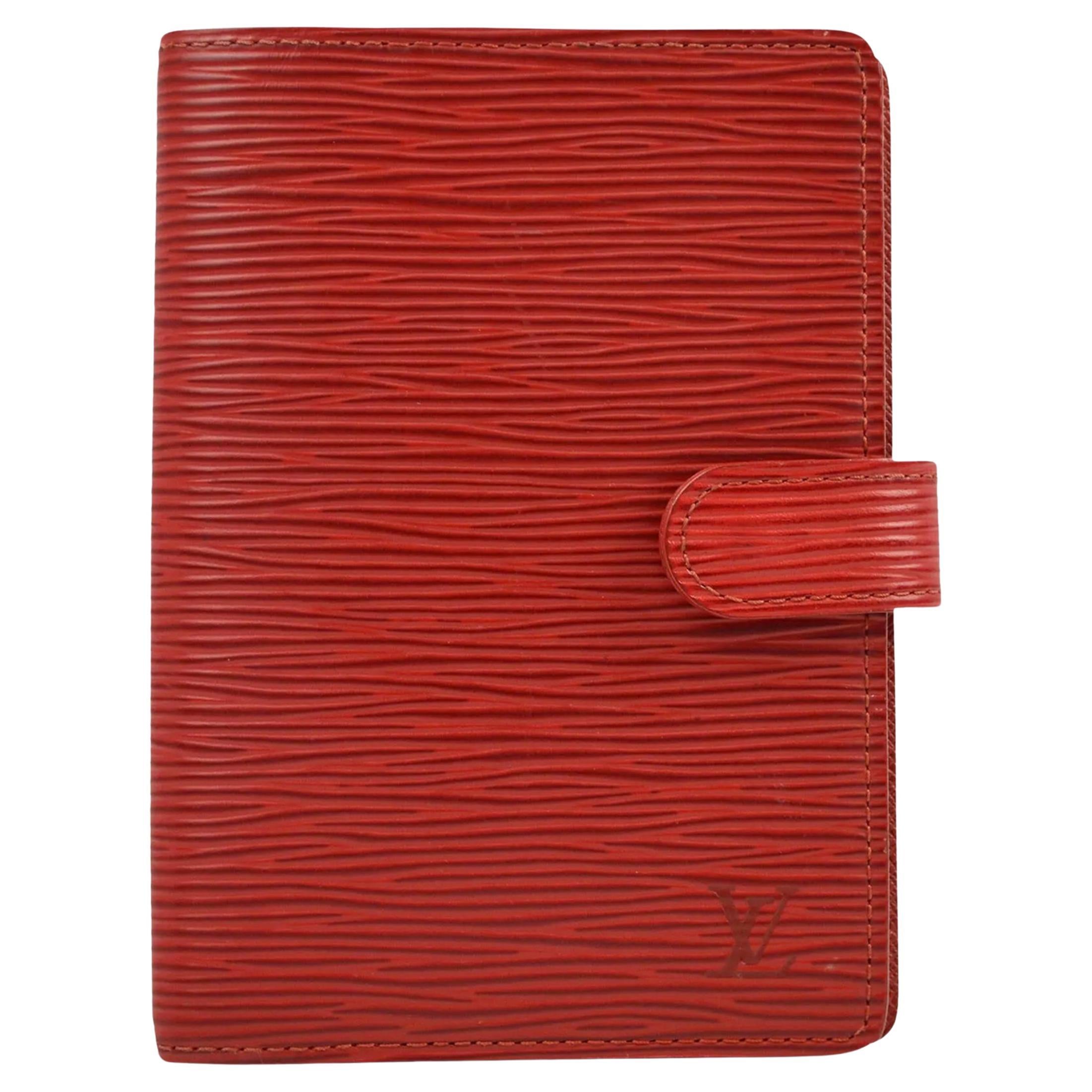 Louis Vuitton Tapa de cuaderno PM de agenda de piel Epi roja