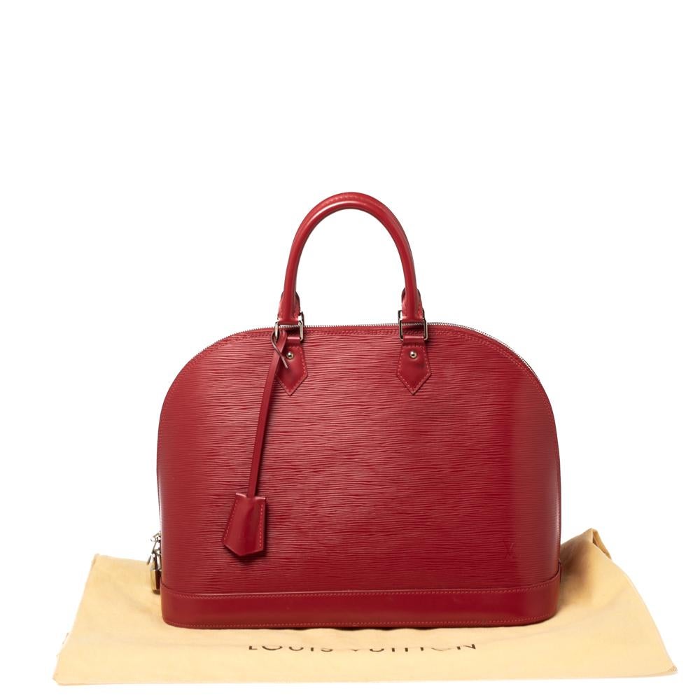 Louis Vuitton Red Epi Leather Alma GM Bag 9