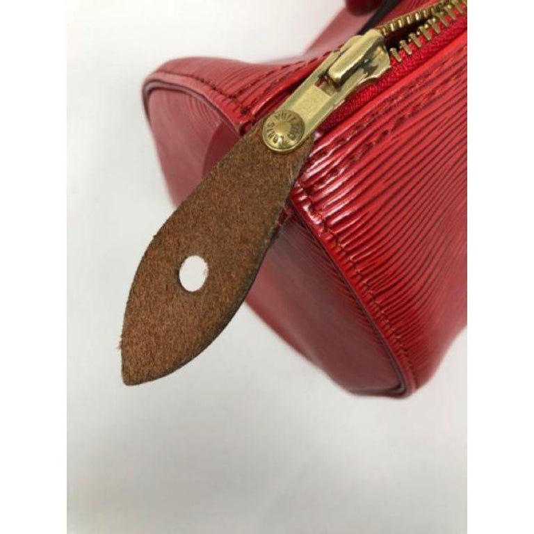 Louis Vuitton Red Epi Leather Bag Speedy Purse  For Sale 7