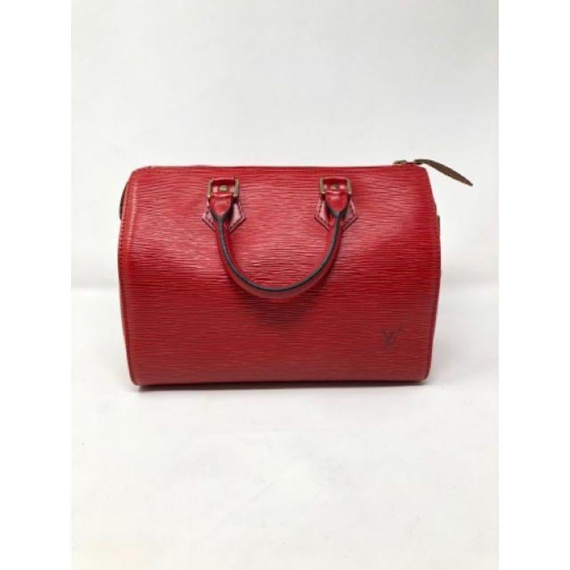Louis Vuitton Red Epi Leather Bag Speedy Purse  In Good Condition In Los Angeles, CA