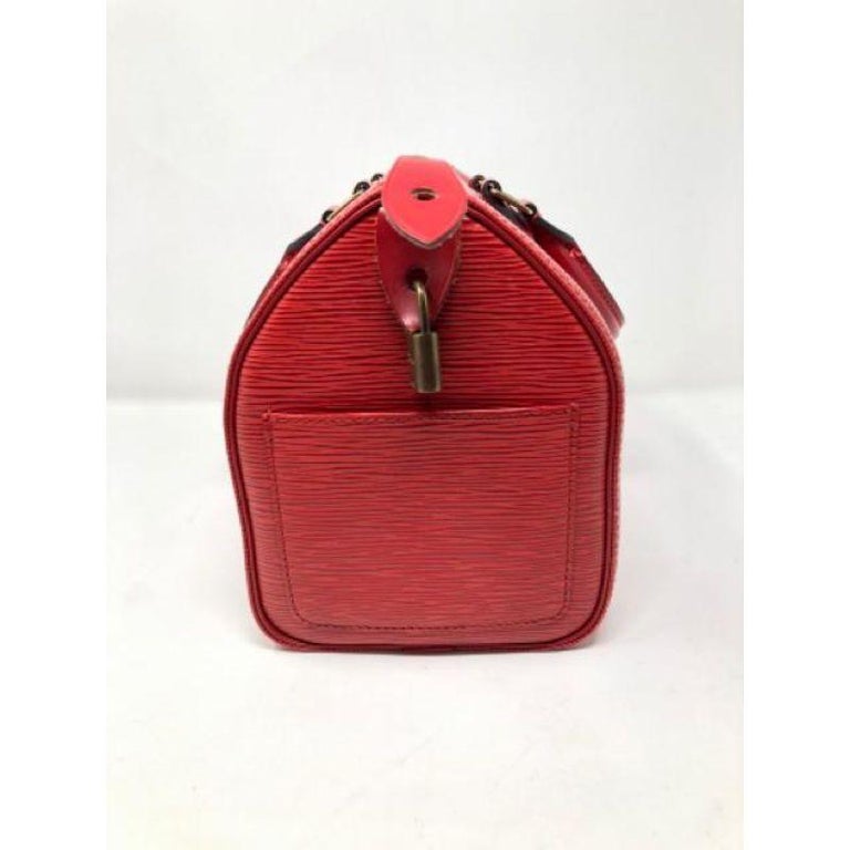 Women's Louis Vuitton Red Epi Leather Bag Speedy Purse  For Sale