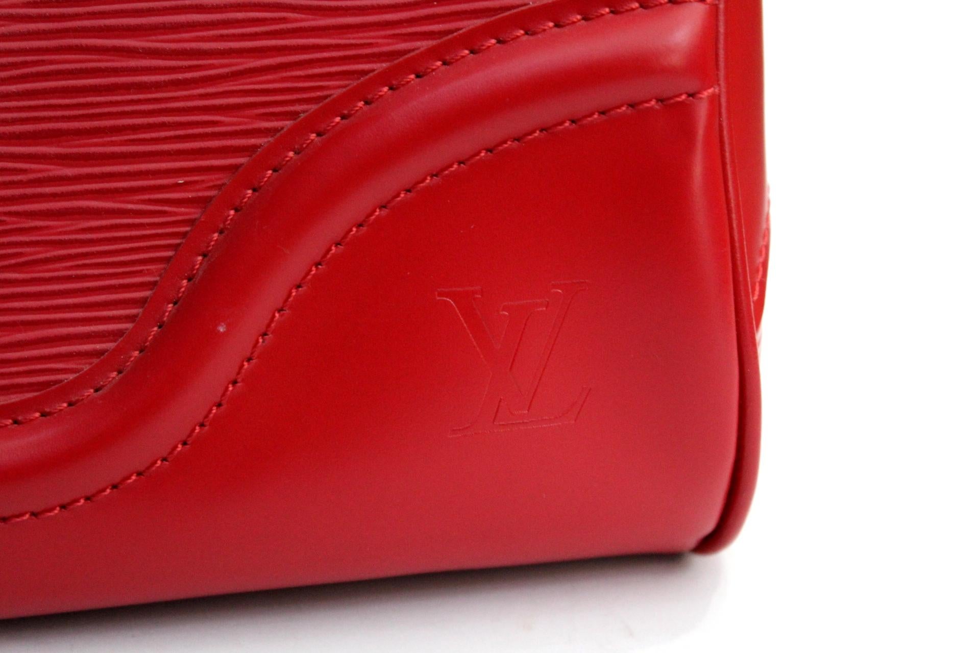 LOUIS VUITTON Red Epi Leather Bowling Montaigne PM Bag 1