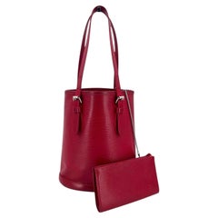 Louis Vuitton Rote Epi Leder Bucket PM Umhängetasche mit Beutel