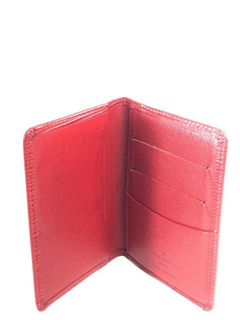Auth Louis Vuitton Coin Card Holder M30829 Red Monogram Wallet Used F/S