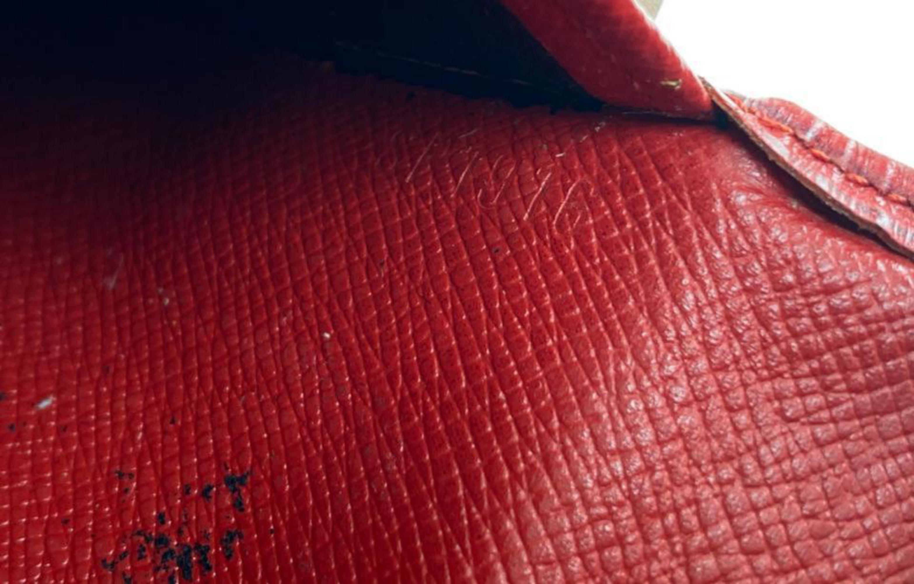 Louis Vuitton Red Epi Leather Card Case Wallet Holder 5LVL1223 5