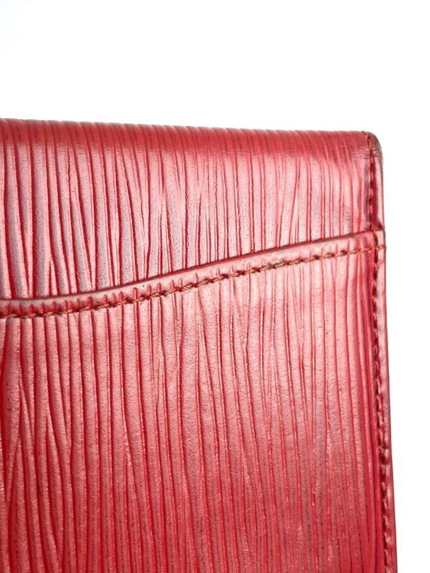Women's Louis Vuitton Red Epi Leather Card Case Wallet Holder 5LVL1223