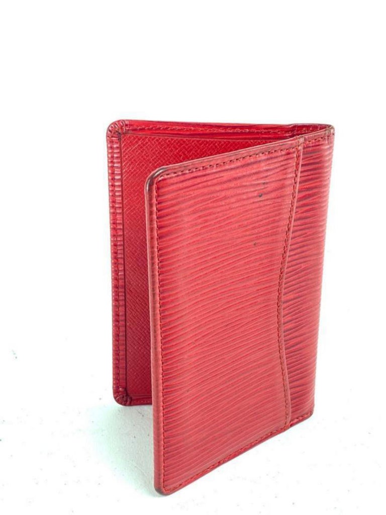 Auth Louis Vuitton Coin Card Holder M30829 Red Monogram Wallet