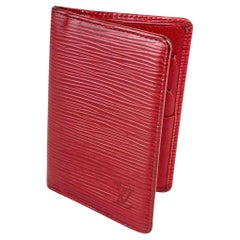 Louis Vuitton Red Epi Leather Card Case Wallet Holder 5LVL1223 at