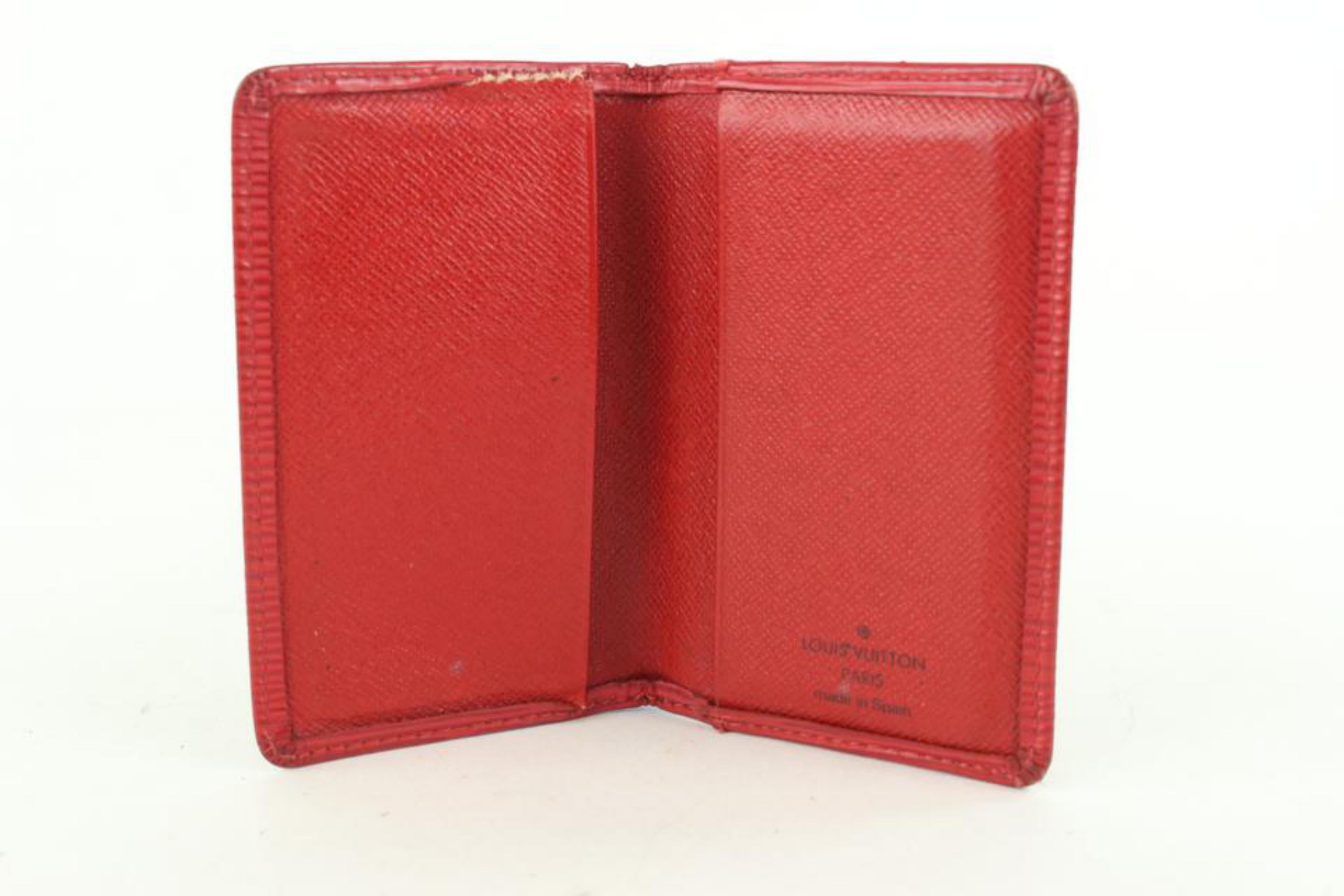 Louis Vuitton Red Epi Leather Card Holder Wallet Case 0L1230 4