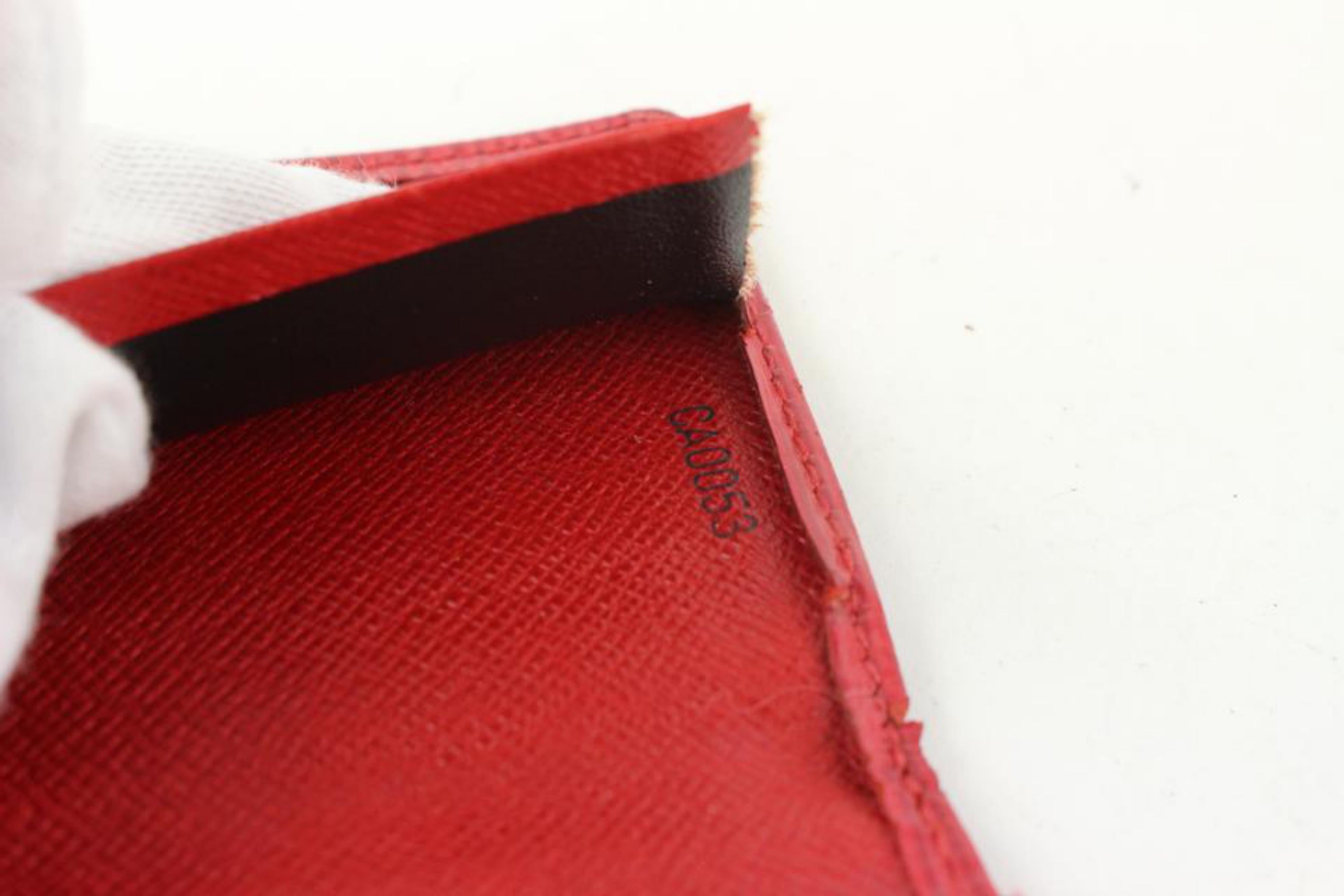 Louis Vuitton Red Epi Leather Card Holder Wallet Case 0L1230 5