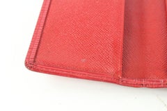 Louis Vuitton Red Epi Leather Card Holder Wallet Case 0L1230