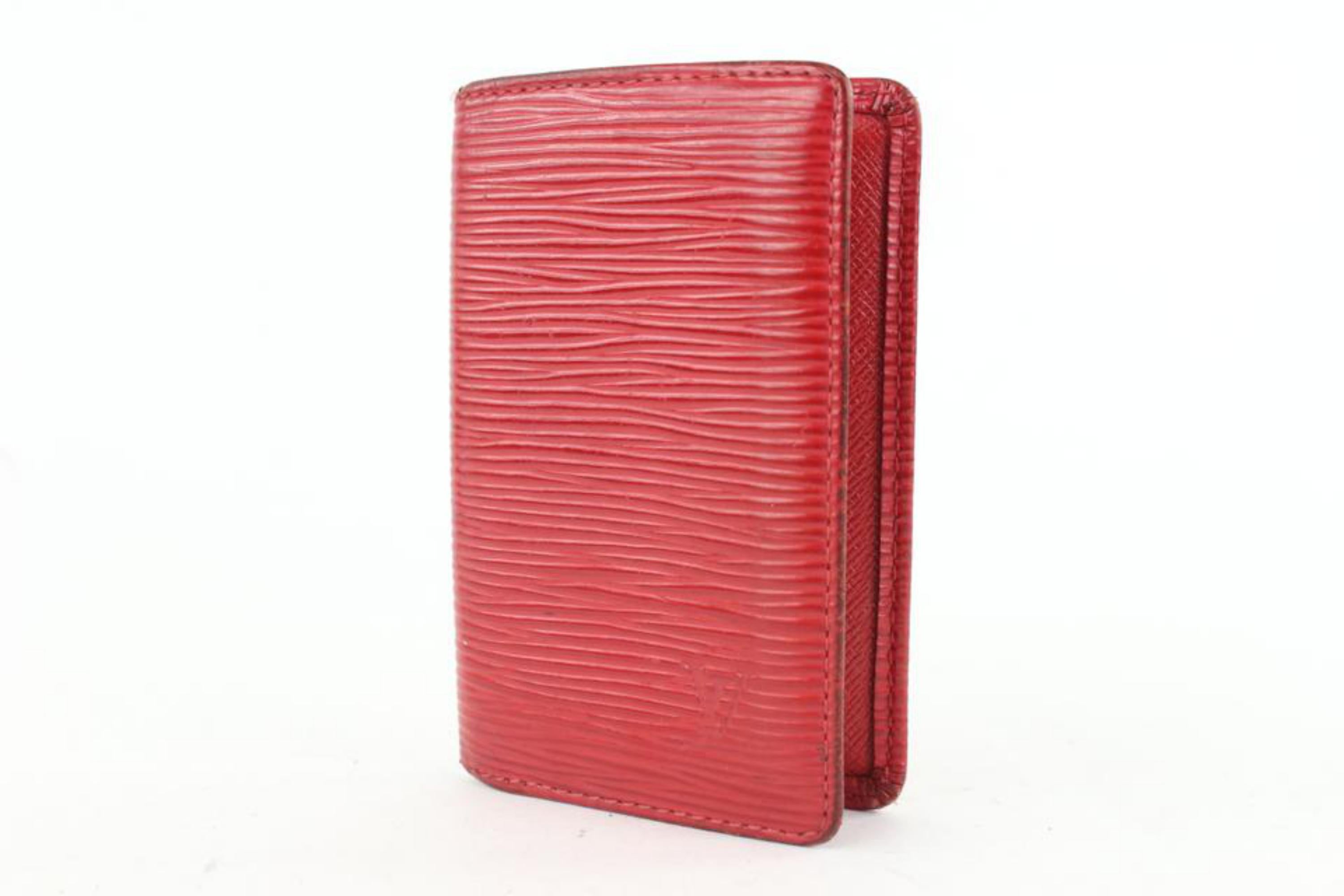 Louis Vuitton Red Epi Leather Card Holder Wallet Case 0L1230 2