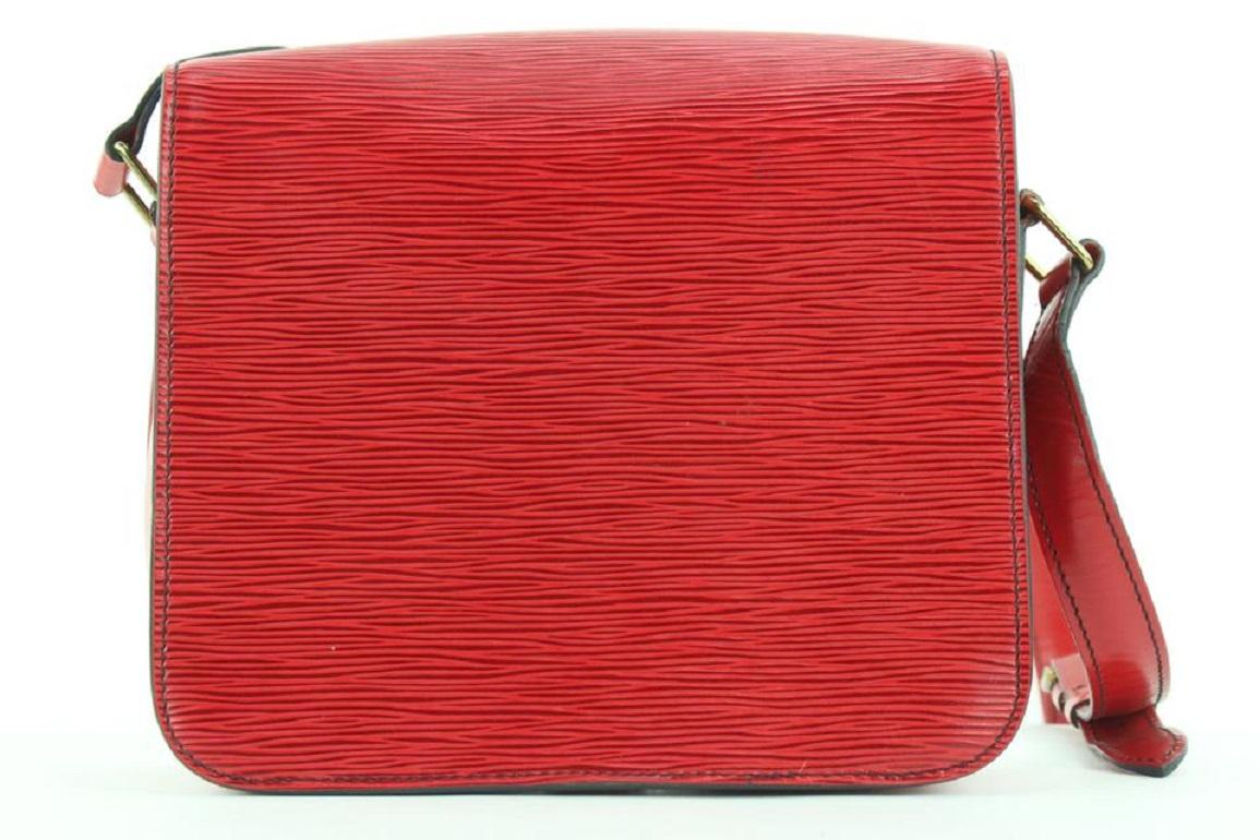Women's Louis Vuitton Red Epi Leather Cartouchiere Crossbody Bag 225lvs210